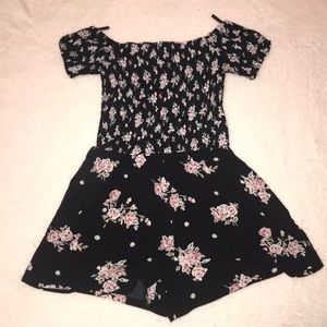 Floral off the shoulder romper
